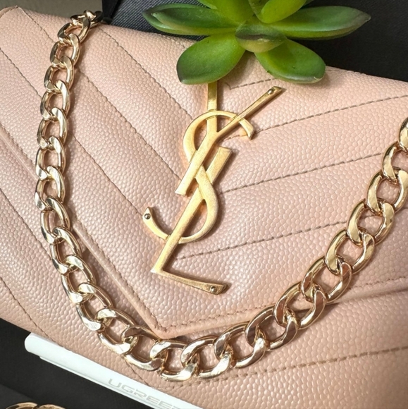 Saint Laurent YSL Cassandre Matelasse Long Flap Wallet w/Chain - Picture 4 of 12